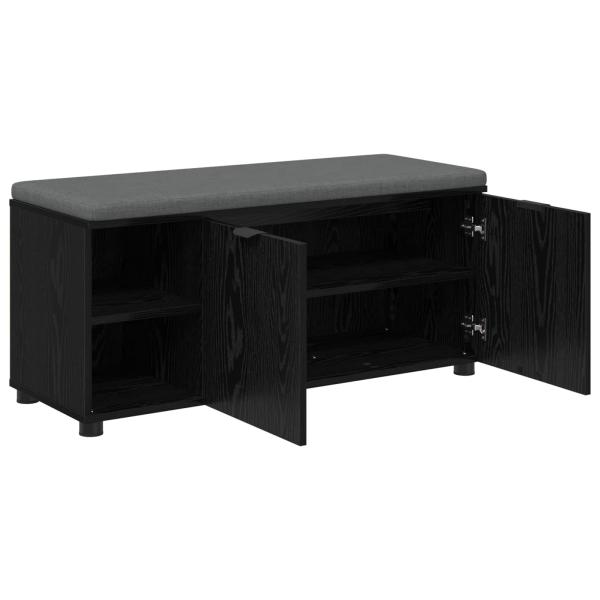 Flurbank mit Kissen mit Regal Schwarze Eiche 100 x 38 x 46 cm