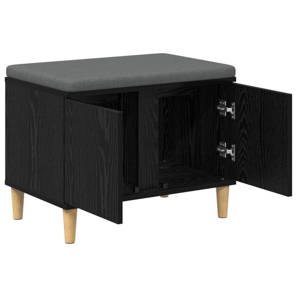 Flurbank mit Kissen mit Speicher Schwarze Eiche 60 x 38 x 46 cm