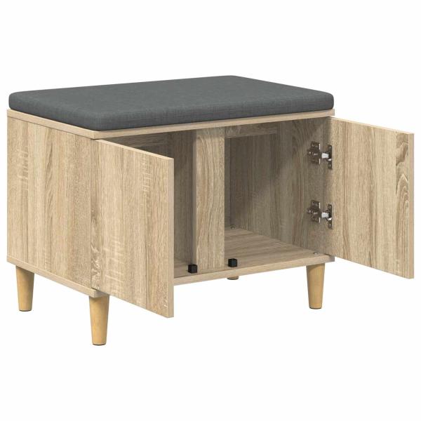 Flurbank mit Kissen mit Speicher Sonoma-Eiche 60 x 38 x 46 cm