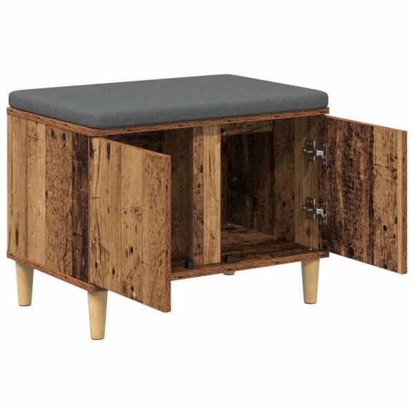 Flurbank mit Kissen mit Speicher Altholz 60 x 38 x 46 cm