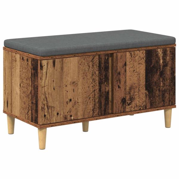 Flurbank mit Kissen mit Speicher Altholz 80 x 38 x 46 cm