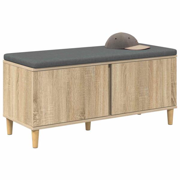 Flurbank mit Kissen mit Speicher Sonoma-Eiche 100 x 38 x 46 cm