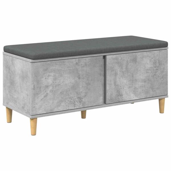 Flurbank mit Kissen mit Speicher Betongrau 100 x 38 x 46 cm