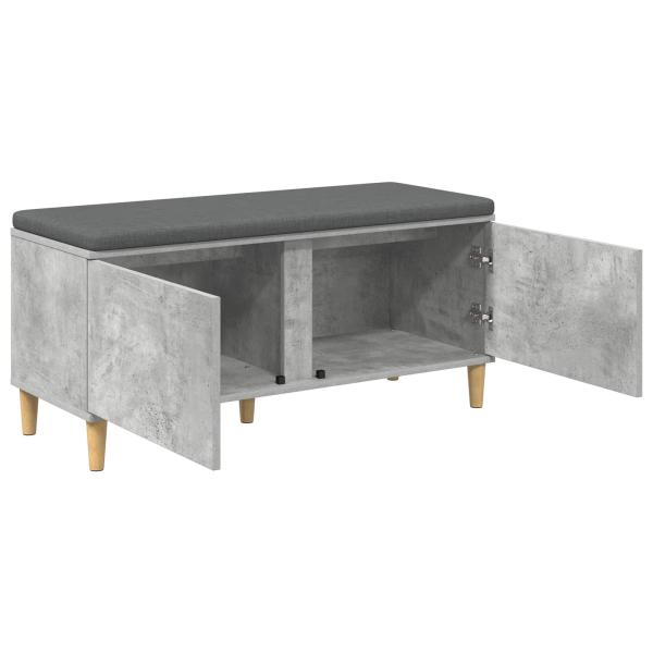 Flurbank mit Kissen mit Speicher Betongrau 100 x 38 x 46 cm