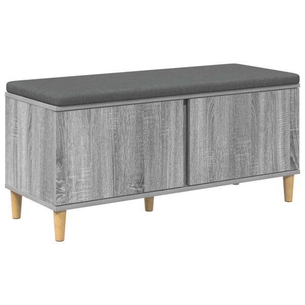 Flurbank mit Kissen mit Speicher Graues Sonoma 100 x 38 x 46 cm