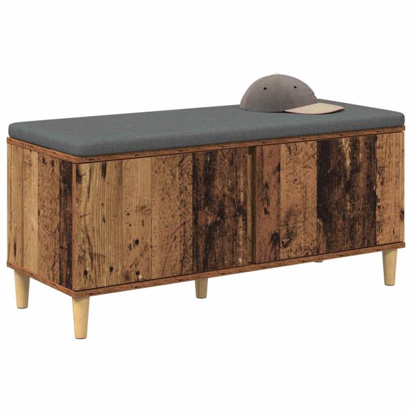 Flurbank mit Kissen mit Speicher Altholz 100 x 38 x 46 cm