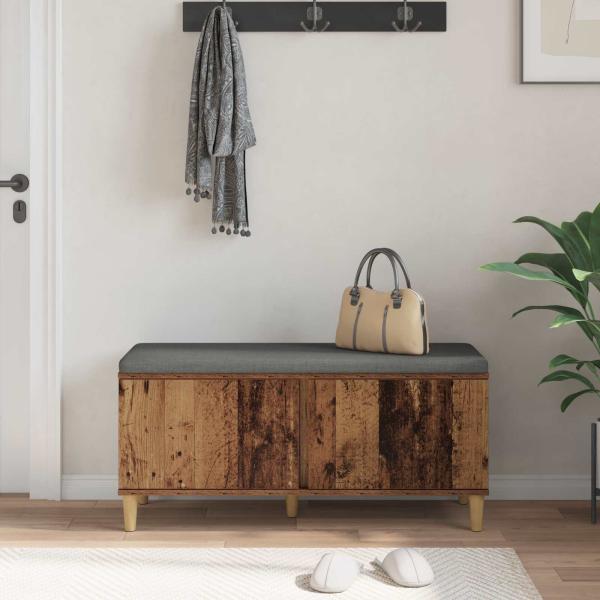 Flurbank mit Kissen mit Speicher Altholz 100 x 38 x 46 cm