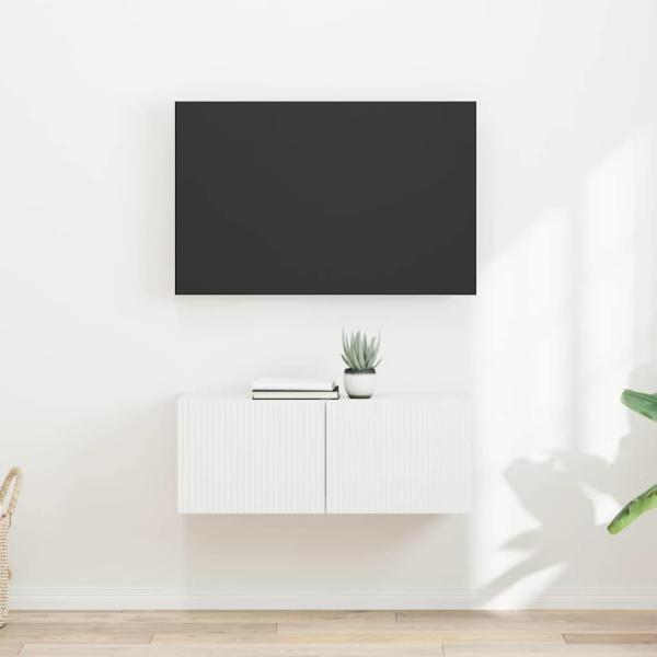 ARDEBO.de - TV-Wandschrank 2 stk. Weiß Holzwerkstoff