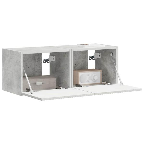 TV-Wandschrank 2 stk. Beton Holzwerkstoff