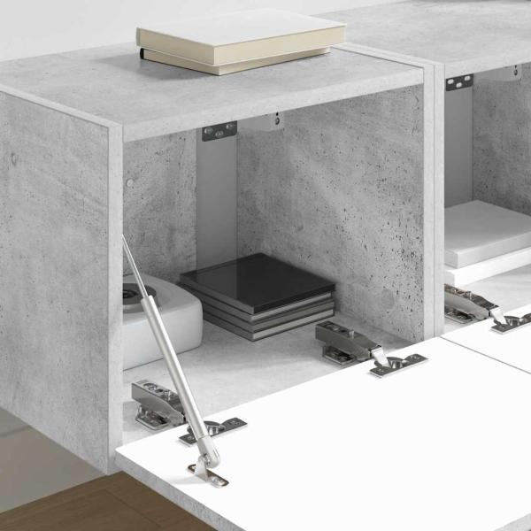 TV-Wandschrank 2 stk. Beton Holzwerkstoff