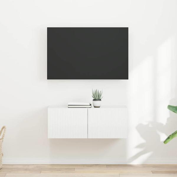 ARDEBO.de - TV-Wandschrank 2 stk. Glänzend Weiß Holzwerkstoff