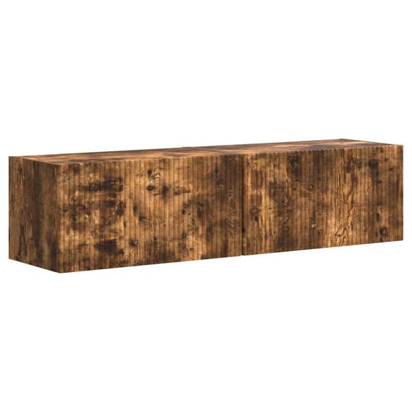 TV-Wandschrank 2 stk. Räuchereiche Holzwerkstoff