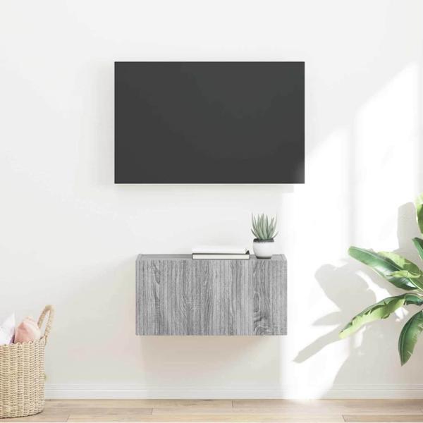ARDEBO.de - TV-Wandschrank 60 x 31 x 29,5 cm Sonoma-Grau Holzwerkstoff