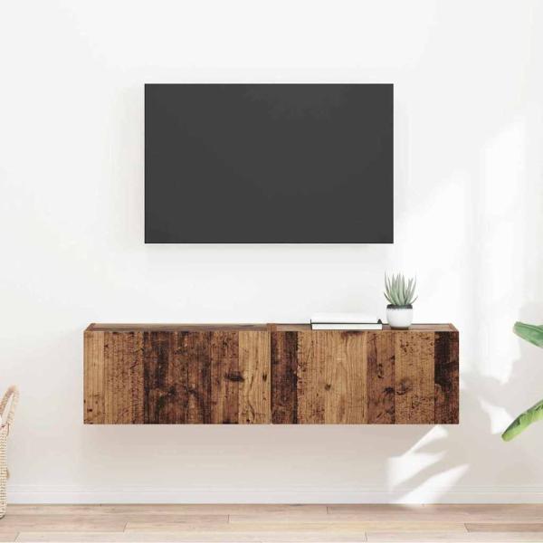 ARDEBO.de - TV-Wandschrank 2 stk. Altholz Holzwerkstoff