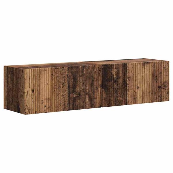 TV-Wandschrank 2 stk. Altholz Holzwerkstoff