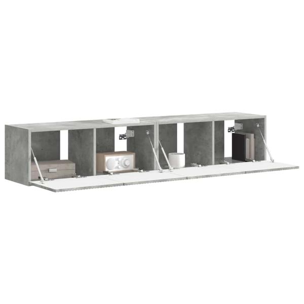 TV-Wandschrank 2 stk. Betongrau Holzwerkstoff