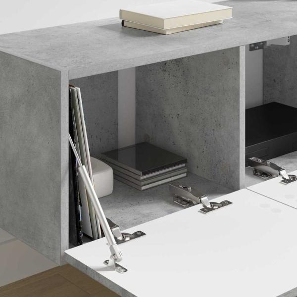 TV-Wandschrank 2 stk. Betongrau Holzwerkstoff