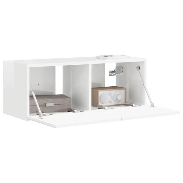 TV-Wandschrank 78,5 x 30 x 29,5 cm Glänzend Weiß Holzwerkstoff