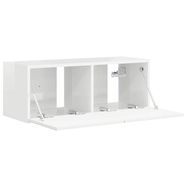 TV-Wandschrank 78,5 x 30 x 29,5 cm Glänzend Weiß Holzwerkstoff