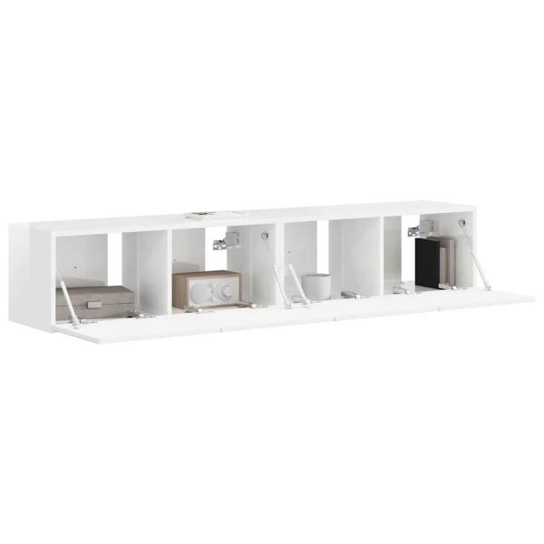 TV-Wandschrank 2 stk. Glänzend Weiß Holzwerkstoff