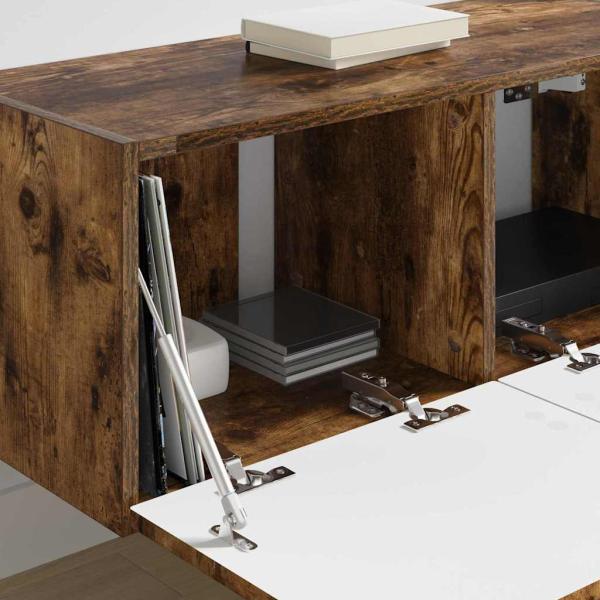 TV-Wandschrank 2 stk. Räuchereiche Holzwerkstoff