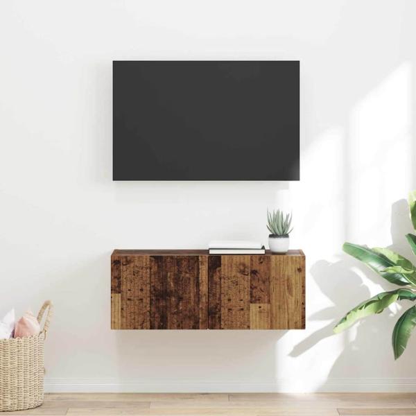ARDEBO.de - TV-Wandschrank 78,5 x 30 x 29,5 cm Altholz Holzwerkstoff