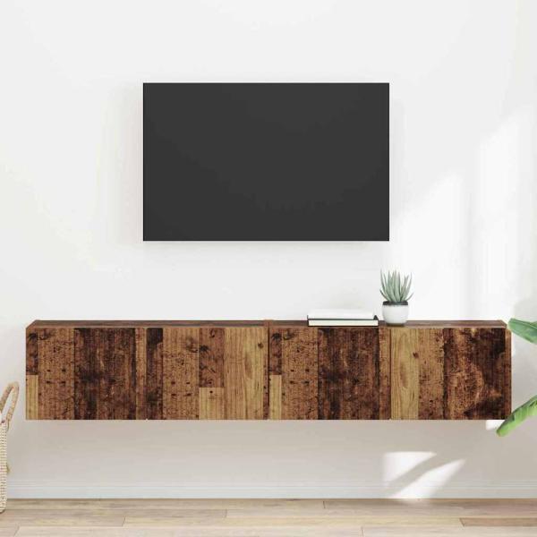 ARDEBO.de - TV-Wandschrank 2 stk. Altholz Holzwerkstoff