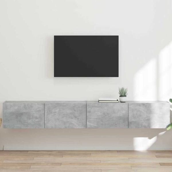 ARDEBO.de - TV-Wandschrank 2 stk. Betongrau Holzwerkstoff