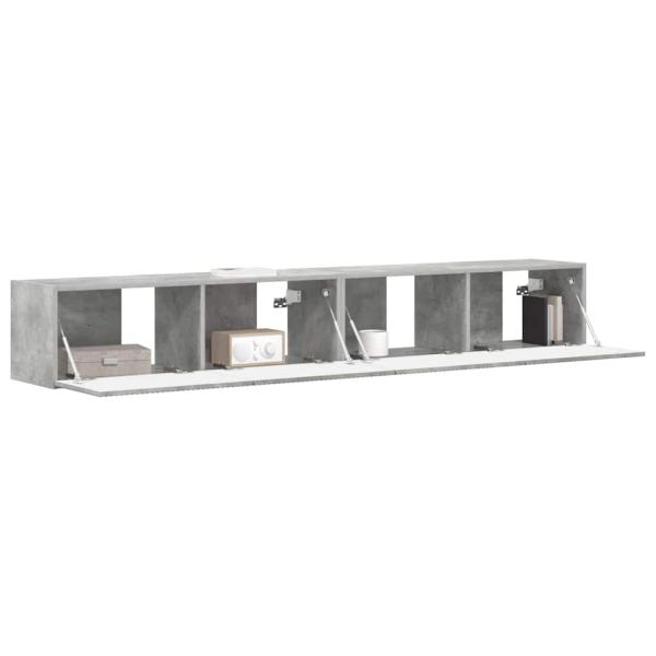 TV-Wandschrank 2 stk. Betongrau Holzwerkstoff