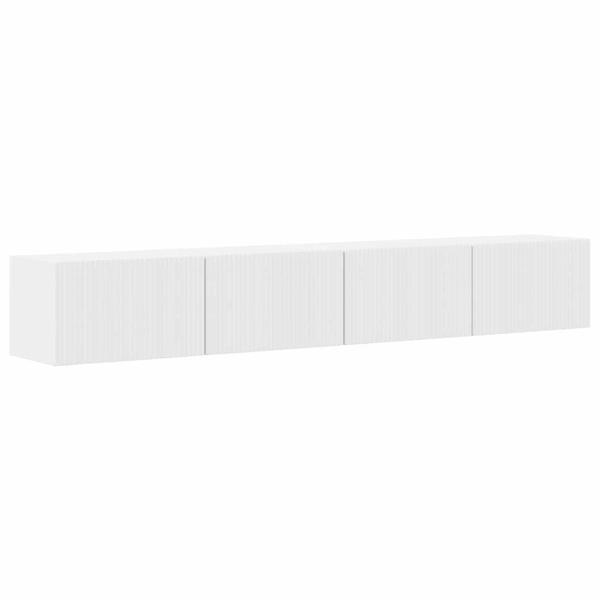 TV-Wandschrank 2 stk. Glänzend Weiß Holzwerkstoff