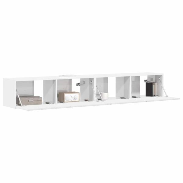 TV-Wandschrank 2 stk. Glänzend Weiß Holzwerkstoff