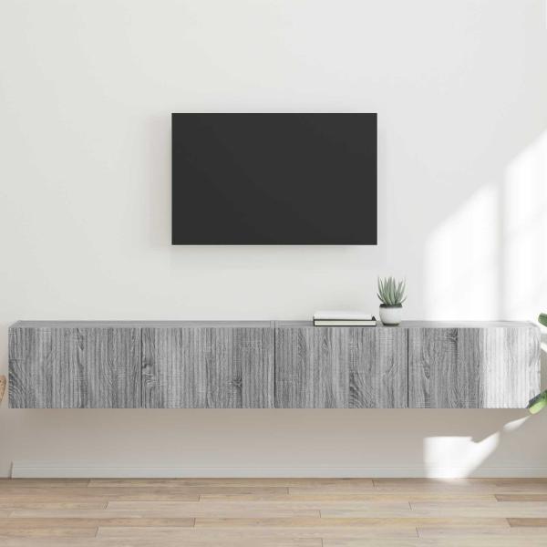 ARDEBO.de - TV-Wandschrank 2 stk. Sonoma-Grau Holzwerkstoff