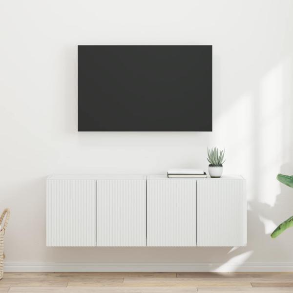 ARDEBO.de - TV-Wandschrank 2 stk. Weiß Holzwerkstoff