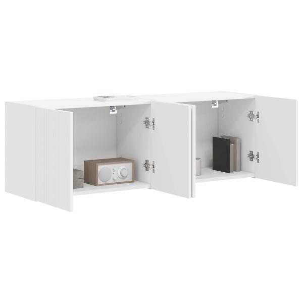 TV-Wandschrank 2 stk. Weiß Holzwerkstoff