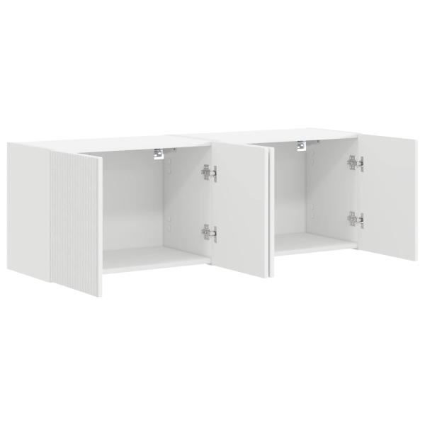 TV-Wandschrank 2 stk. Weiß Holzwerkstoff