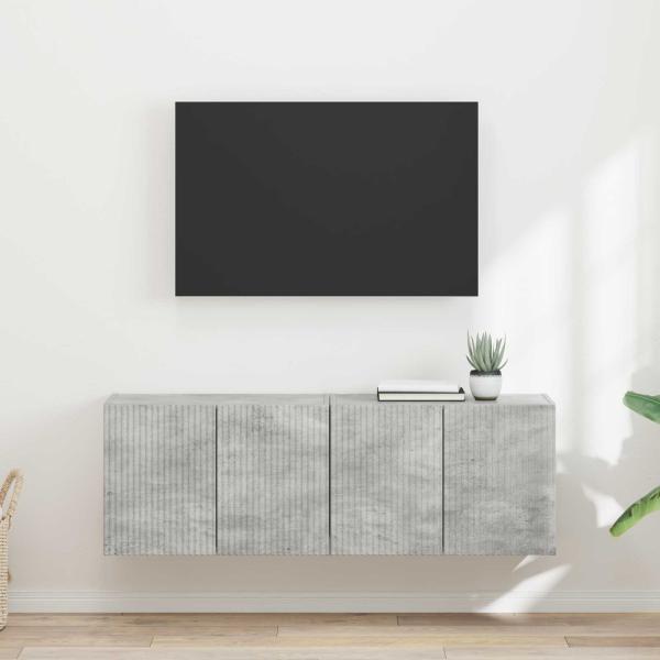 ARDEBO.de - TV-Wandschrank 2 stk. Betongrau Holzwerkstoff