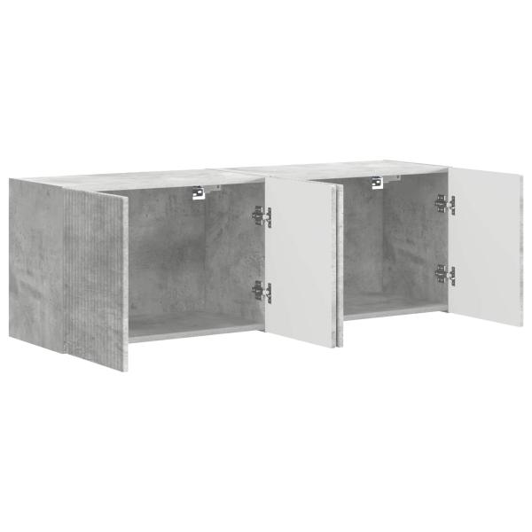TV-Wandschrank 2 stk. Betongrau Holzwerkstoff