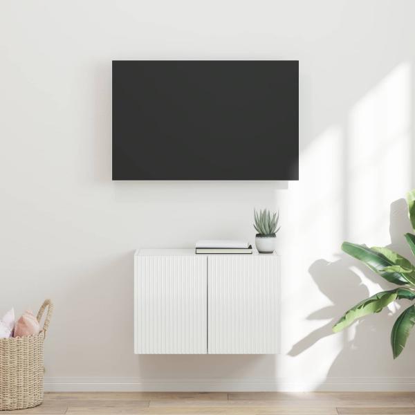 ARDEBO.de - TV-Wandschrank 59,5 x 31 x 40 cm Hochglanz Weiß Holzwerkstoff