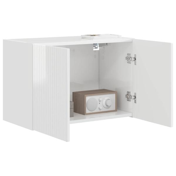 TV-Wandschrank 59,5 x 31 x 40 cm Hochglanz Weiß Holzwerkstoff