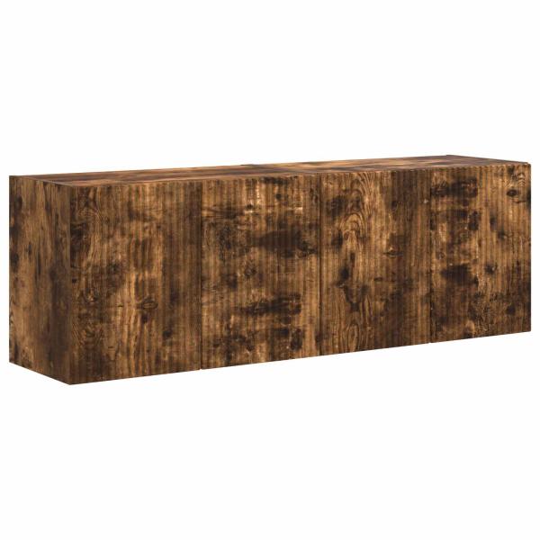 TV-Wandschrank 2 stk. Räuchereiche Holzwerkstoff
