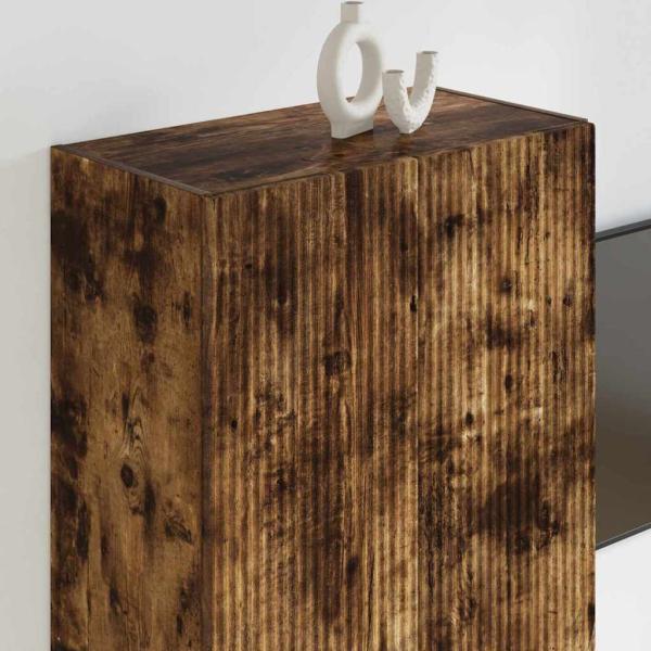 TV-Wandschrank 59,5 x 31 x 80 cm Räuchereiche Holzwerkstoff