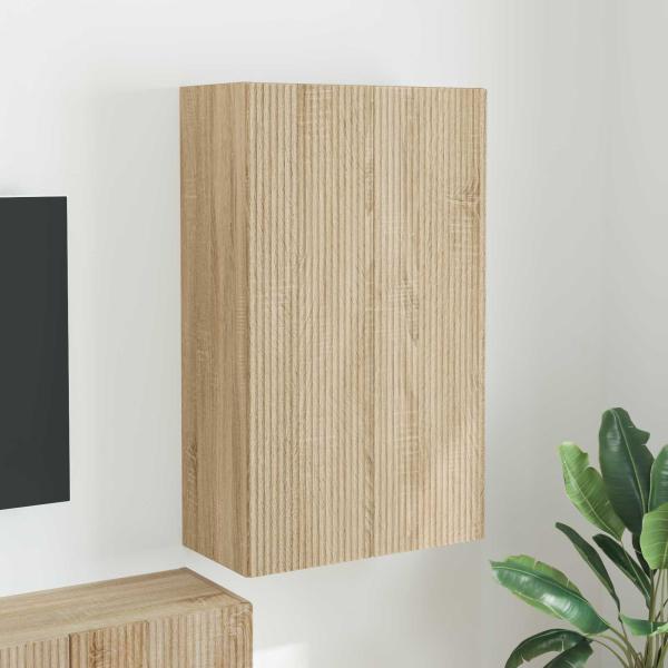 ARDEBO.de - TV-Wandschrank 59,5 x 31 x 100 cm Sonoma-Eiche Holzwerkstoff