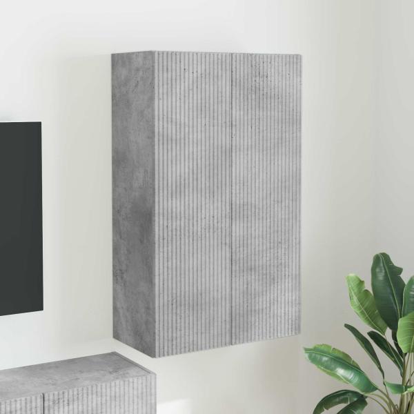 ARDEBO.de - TV-Wandschrank 59,5 x 31 x 100 cm Betongrau Holzwerkstoff