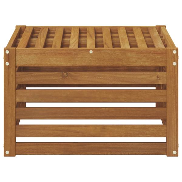 Outdoor-Fußhocker Massivholz Akazie Natur 59 x 59 x 37 cm