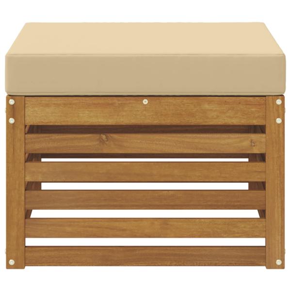 Outdoor-Fußhocker Massivholz Akazie Natur