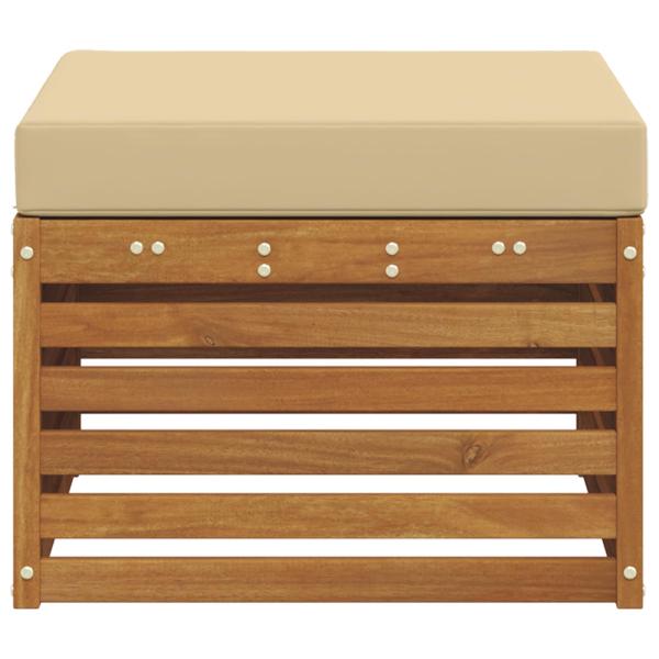 Outdoor-Fußhocker Massivholz Akazie Natur