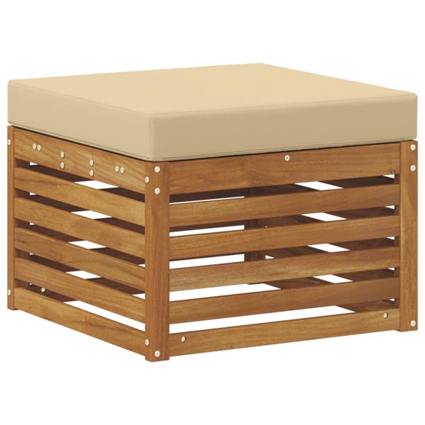 Outdoor-Fußhocker Massivholz Akazie Natur