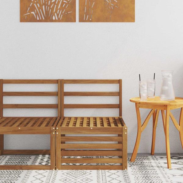 ARDEBO.de - Outdoor Mittelsofa Massivholz Akazie Natur 59 x 63 x 73 cm