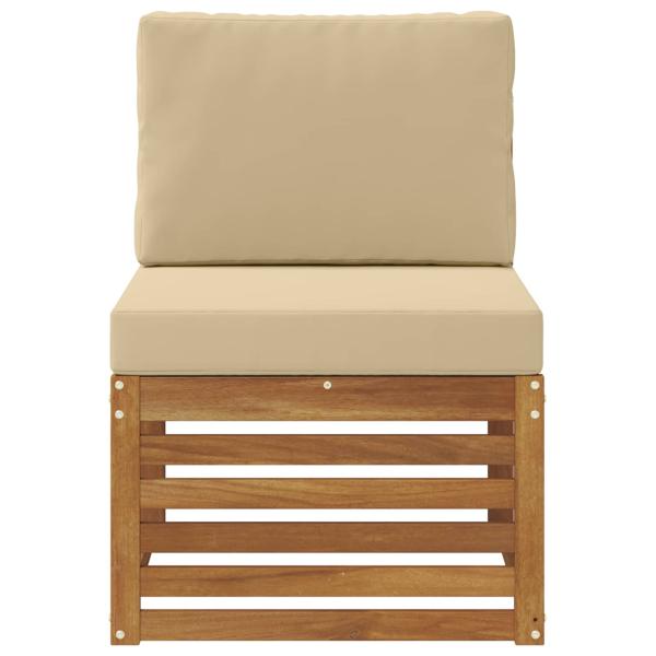 Outdoor Mittelsofa Massivholz Akazie Natur