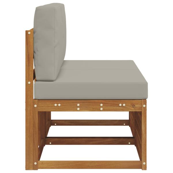 2 Stück Outdoor Mittelsofa Massivholz Akazie Natur